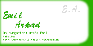 emil arpad business card